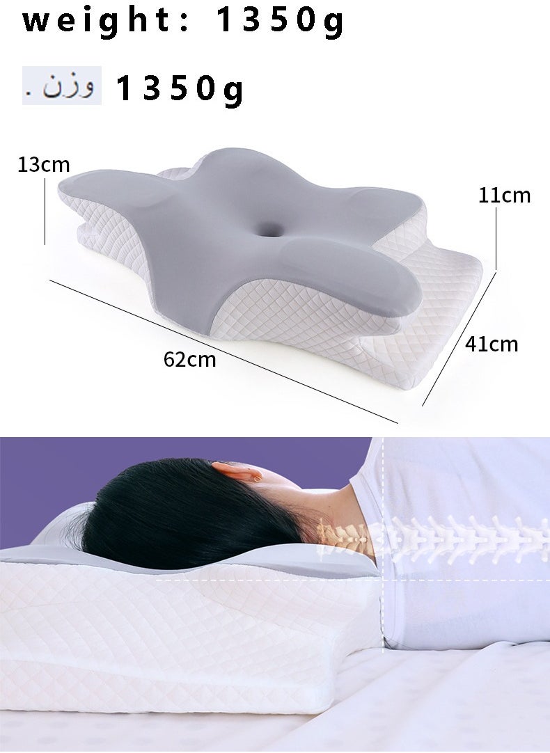Snooe - وسادة رغوة الذاكرة للنوم وسادة عنق الرحم الرقبة دعم الكتف مريحة الجانب ينامون البوليستر الذاكرة ترتد - Image 1