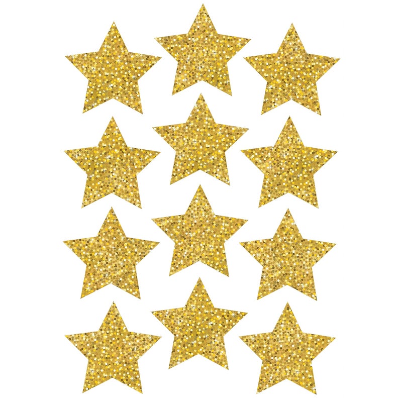 Ashley Productions Sparkle Stars Die-Cut Magnets, Gold, 3", ASH30400