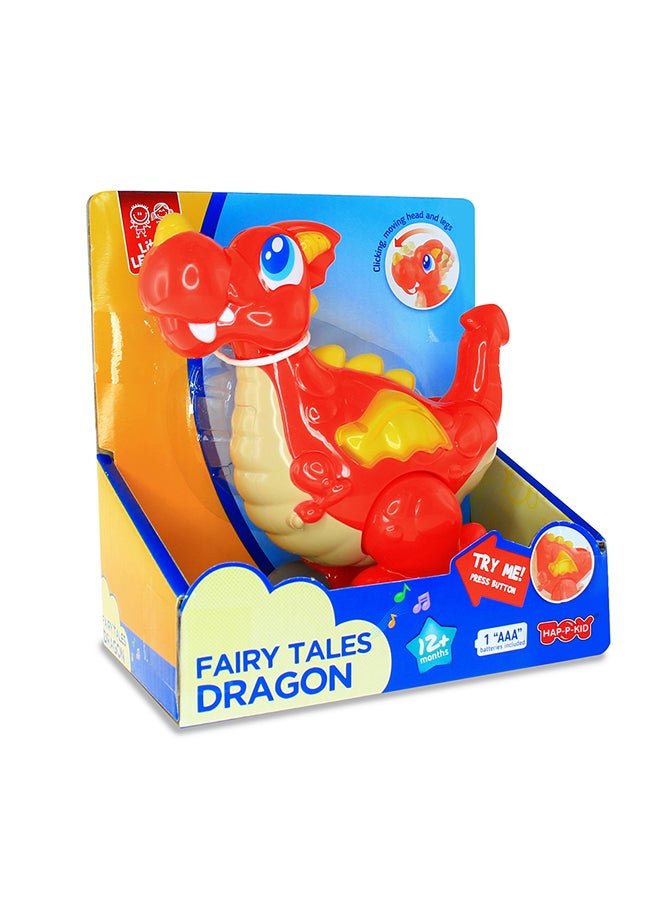 Happy Kids Little Learners Fairy Tales Animals - Light And Sound, Multi-articulated Head And Legs, Dragon  - Image 1