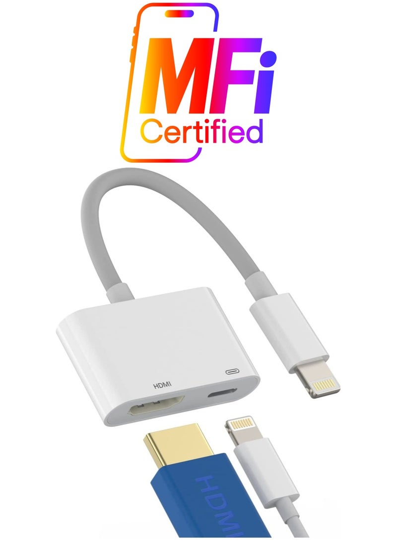 ELTRAZONE Lightning to Hdmi Adapter for TV Compatible for iPhone 12 13 Pro Max Splitter Digital AV Female Port Converter and Charging Connector Cord Projector  - Image 1