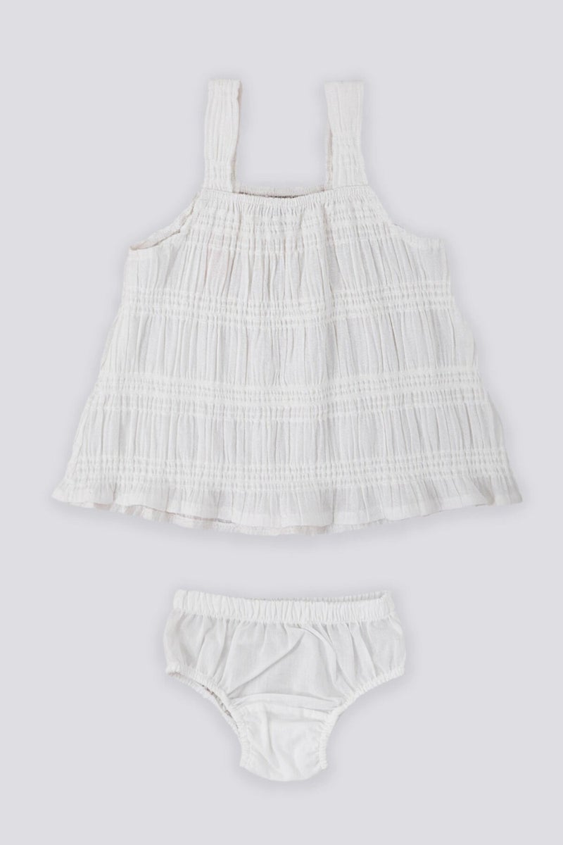 U.S. Polo Assn. Sensitive Pattern Cream Orange Baby Sleeveless Dress Panty Set - Image 4