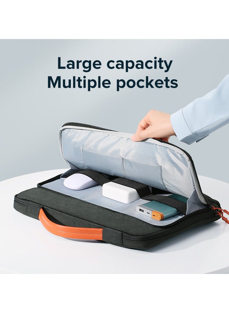 llano Laptop Bag Business Style Handbag Waterproof 360° Protective Cover Computer Multi Storage Bag Shockproof, Light Grey  - Image 5