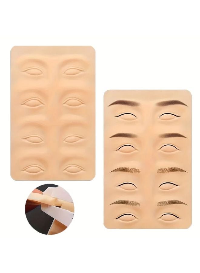 جلد تدريب الحواجب فاتح البيج لممارسة الميكروبلادينغ الدائم قطعة واحدة - Image 2