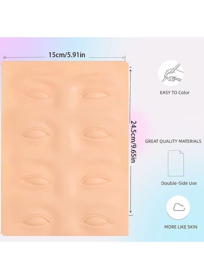 جلد تدريب الحواجب فاتح البيج لممارسة الميكروبلادينغ الدائم قطعة واحدة - Image 5