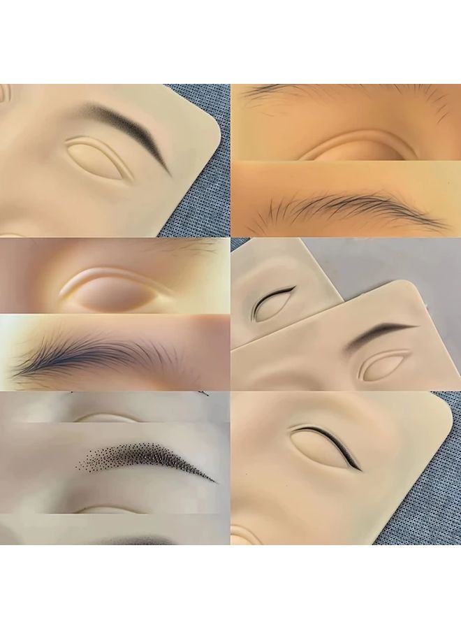 جلد تدريب الحواجب فاتح البيج لممارسة الميكروبلادينغ الدائم قطعة واحدة - Image 4