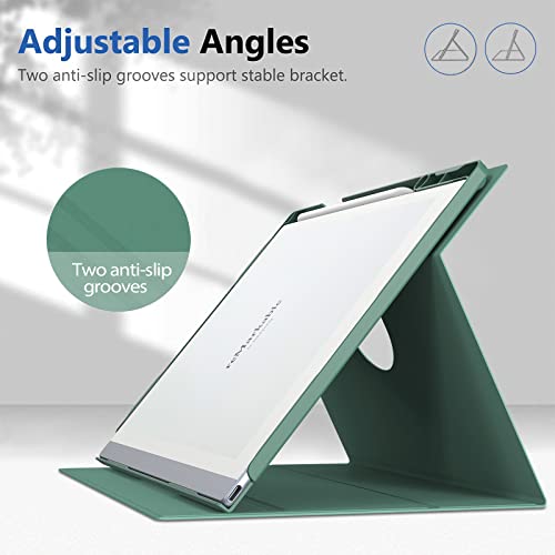 E NET-CASE ENET-CASE Case for Remarkable 2 Paper Tablet- Multi-Viewing Adjustable Folding Book Folio Cover - with Built-in Pen Holder - for 10.3" 2020 Released (Dark Green) - Image 4