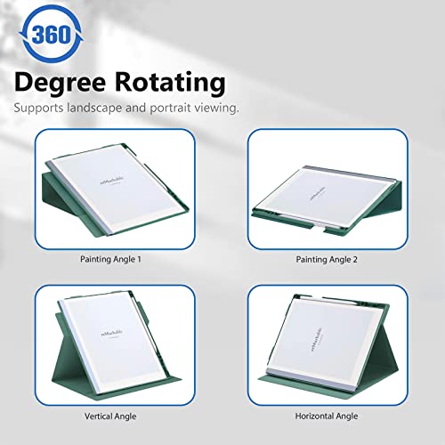 E NET-CASE ENET-CASE Case for Remarkable 2 Paper Tablet- Multi-Viewing Adjustable Folding Book Folio Cover - with Built-in Pen Holder - for 10.3" 2020 Released (Dark Green) - Image 3
