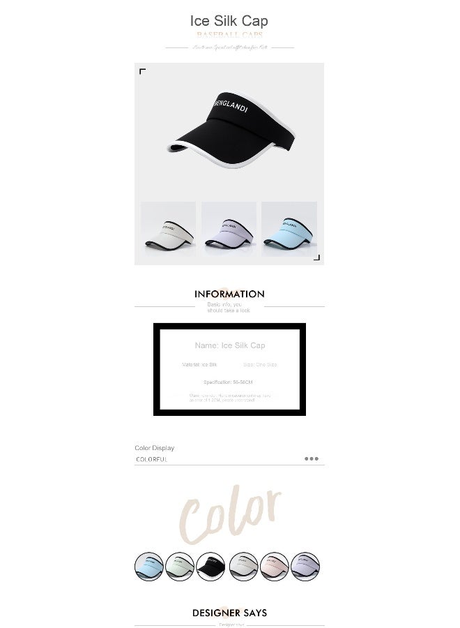 NIBEMINENT Sport Sun Visor Hats, Summer Spring Outdoor Sports Lightweight Empty Top Baseball Cap Cotton Ball Caps for Cycling Running, Tennis, Golf & All Sports - Women and Men - Image 4