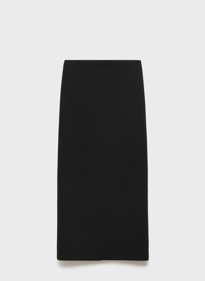 MANGO Hemp Blend Stretch Straight Skirt  - Image 5