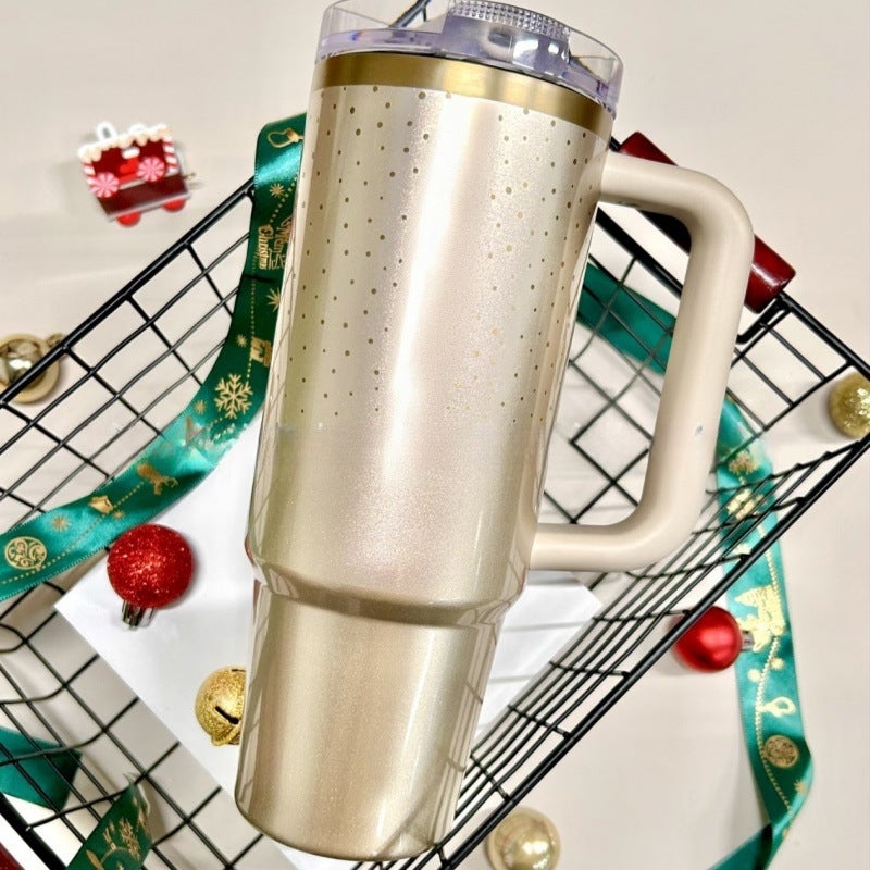 Stainless Steel Tumbler 40oz with Straw and Handle - Image 3