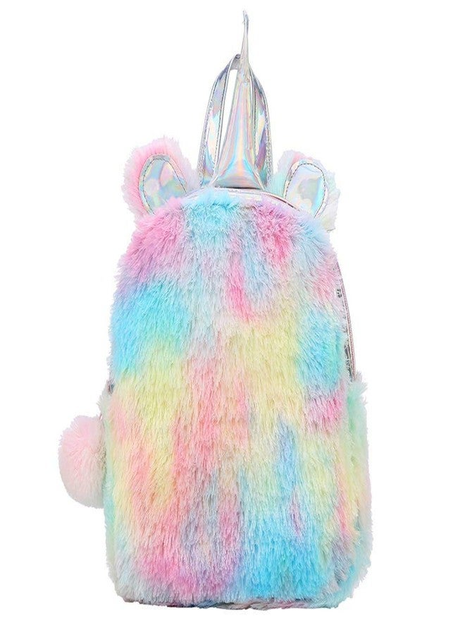 Trusmile Cute Fur Unicorn Backpack Bag School Bag for Girls (Multioclor) - Image 1