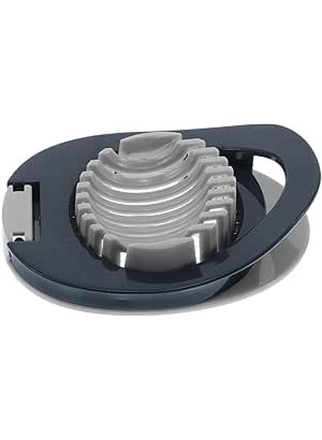Navy Blue Egg Slicer and Cutter Kitchen Gadget for Hard Boiled Eggs and Mushrooms - Image 1