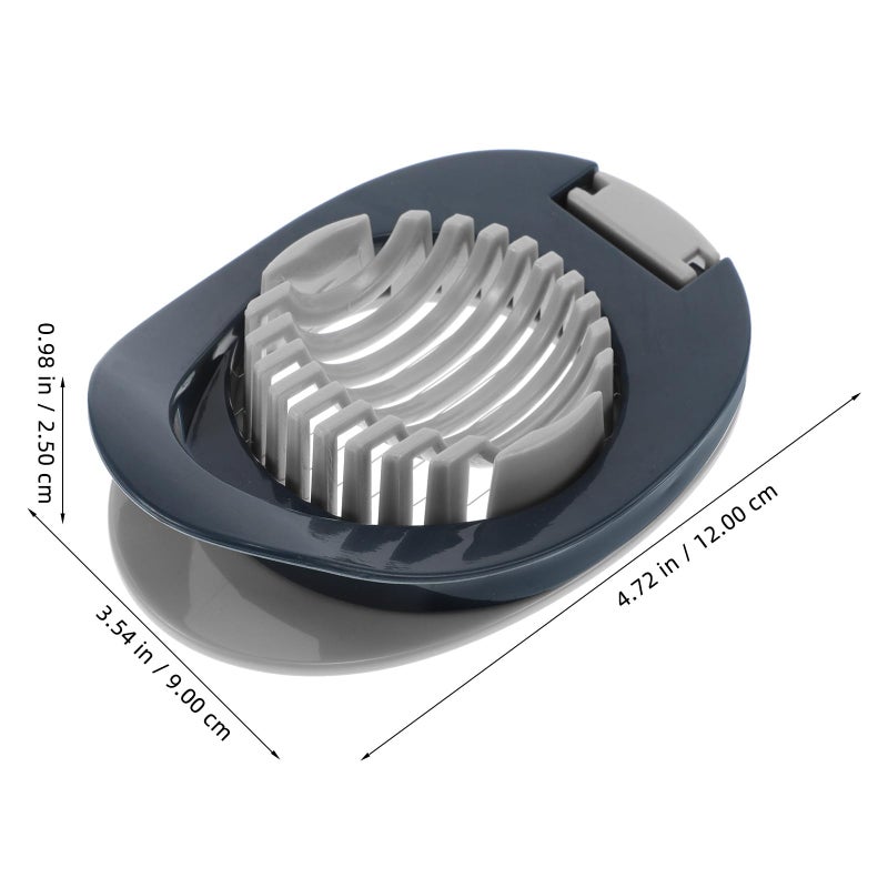 Navy Blue Egg Slicer and Cutter Kitchen Gadget for Hard Boiled Eggs and Mushrooms - Image 3