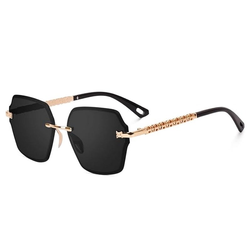 Dervin UV Protected Designer Rimless Oversized Sunglasses for Women - Image 1