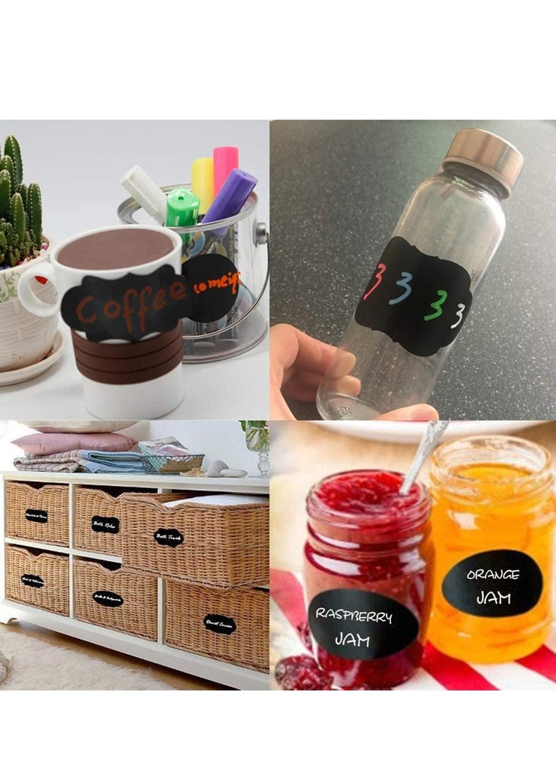 Y&D Chalkboard Labels Bulk, Mini Chalk - Black stickers for Food Storage Classification, Adhesive Blackboard Label, to Decorate Your Party Office Jars and Bottles 80PCS  - Image 2