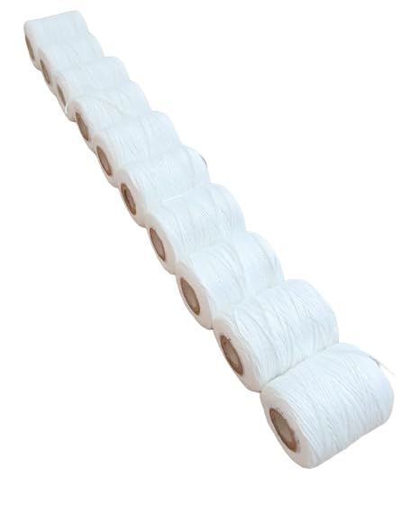 Hookcart 50 Gram Cotton Yarn Thread Roll Unbreakable for Flower Garland Making Knitting Crochet Embroidery and Other Crafts, White, Pack of 10 - Image 2