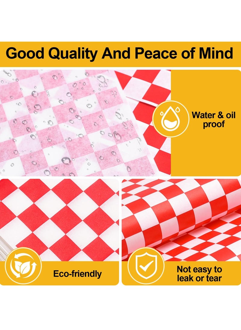 sokany 100PCS Wax Paper Sheets for Food, Ultra Grease Resistant Deli Paper Sheets, Must-Have Sandwich Wrapping Paper at School Lunches, Perfect Food Basket Liners for BBQ and Festival, 30x30cm (Red)  - Image 3