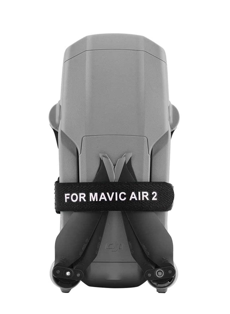 KASTWAVE Drone Accessories, KASTWAVE 2pcs Universal Propeller Stabilizers Fixing Strap Propeller Protection Soft Silicone Blade Holder Protector Applicable for Mavic Air 2 Drone Accessories (Black)  - Image 2