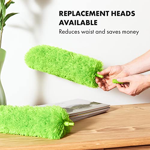 GÜTEWERK Extendable Microfiber Feather Duster, Feather Dusters for Cleaning, Ceiling Fan Dust and Cobweb Cleaner - Electrostatic Bendable Head - Set of 2 Replacement Heads - Image 3