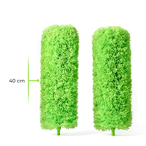 GÜTEWERK Extendable Microfiber Feather Duster, Feather Dusters for Cleaning, Ceiling Fan Dust and Cobweb Cleaner - Electrostatic Bendable Head - Set of 2 Replacement Heads - Image 4