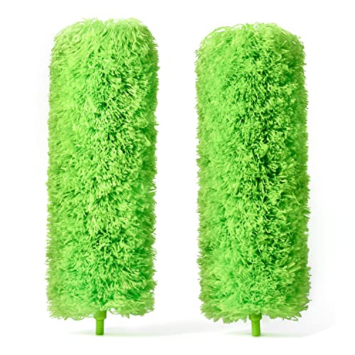 GÜTEWERK Extendable Microfiber Feather Duster, Feather Dusters for Cleaning, Ceiling Fan Dust and Cobweb Cleaner - Electrostatic Bendable Head - Set of 2 Replacement Heads - Image 1