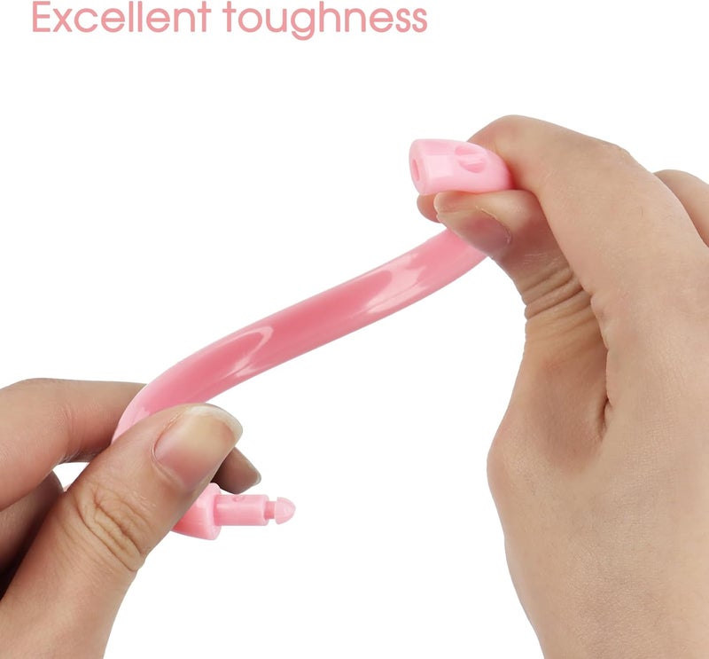 Qulable Pink Shower Curtain Hooks - 12 Pcs Circular Plastic Shower Curtain Rings for Bathroom - O Shaped Light Pink Shower Hooks Rings for Shower Curtain Rod - Image 3