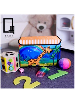 TARZ Foldable Large Kids Toy Chest with Flip-Top Lid, Collapsible Fabric Animal Toy Storage Organizer/Bin/Box/Basket/Trunk with Lid for Toddler with Lid Children and Baby Nursery (Giraffe)  - Image 5
