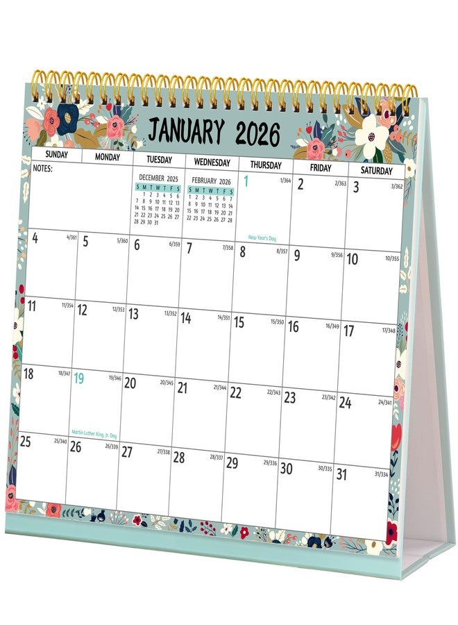 BowCuk Desk Calendar 2026 - Standing Flip Desktop Calendar 2026, 12 Months(January 2026 - December 2026), 11" x 8.5", Large with Notes, To-dos, Yearly Overview, Thick Paper, Great for Easy Planning - Image 1