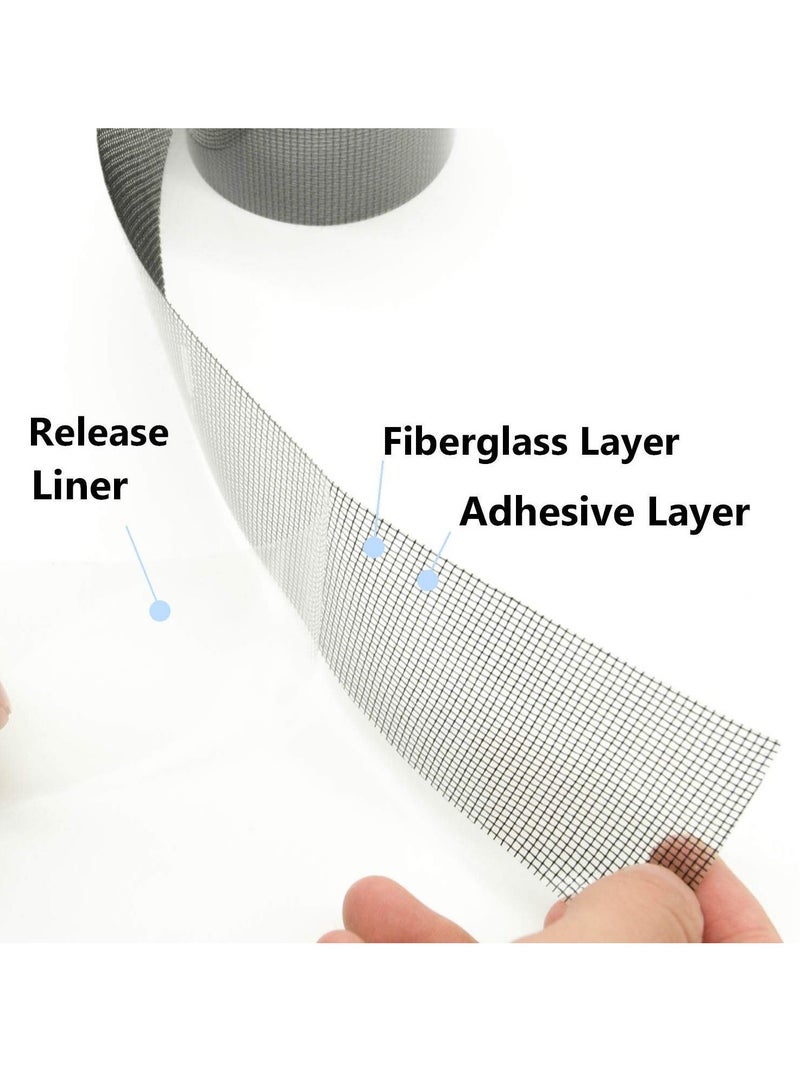 Excefore Screen Patch Repair Kit, Door Window Screen Repair Tape Fiberglass Covering Mesh, 3-Layer Strong Adhesive & Waterproof Repair Holes Tears Prevent Mosquitoes Insects - Image 2