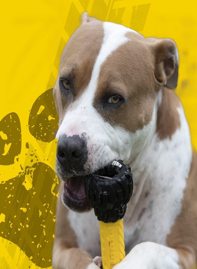 تونكا لعبة تونكا أكسل تريد للكلاب مع وعاء تغذية تفاعلي، خفيفة الوزن، متينة ومقاومة للماء، 7 بوصات، مناسبة للسلالات المتوسطة/الكبيرة، وحدة واحدة، أصفر/أسود - Image 3