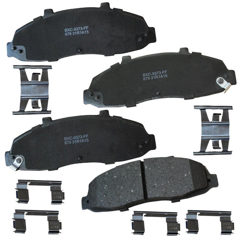 بنديكس وسادات فرامل أمامية سيراميكية Bendix Premium SBC679 لسيارات Ford F-150 (2003-1997)، وF-150 Heritage (2004)، وF-250 (2007-2000)، وLobo (1998-1997)، وLobo (2003-2000)، وLincoln Blackwood (2003-2002) - Image 1