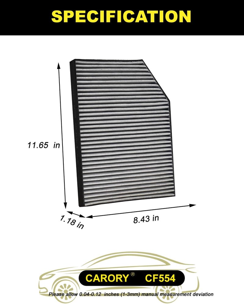 Carory Cabin Air Filter w/Activated Carbon for BMW 230i (2022-2024), 330e (2021-2024), 430i (2021-2024), M2 (2023-2024), M340i (2020-2024), X3 (2018-2024), OE# 64119382886, CF12553 - Image 2