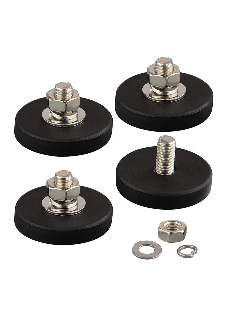 Neodymium Magnet Base, 4Pcs with Rubber Coated and M6 Male Thread, Super Strong Magnetic Mounting for Lighting, Camera, Tools and Equipement - Image 1