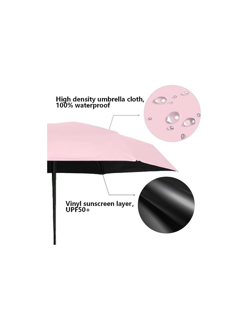 SYOSI - Travel Sun Rain Umbrella for Walking With Case, Compact UV Umbrella for Sun and Rain,Lightweight Portable,Windproof Parasol Umbrella UV Protection for Women and Men - Image 1
