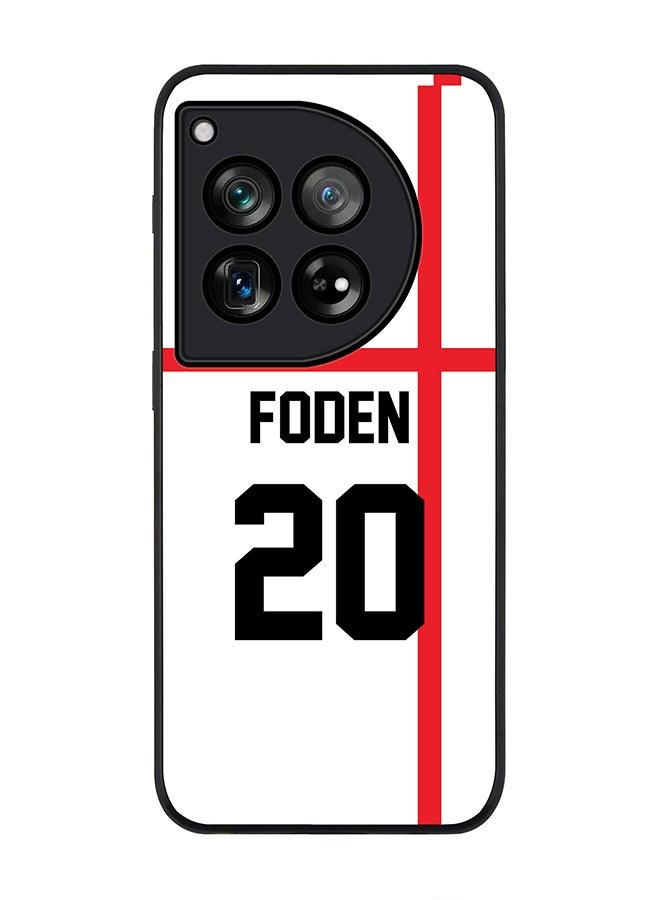 Stylizedd Rugged Black edge case for OnePlus 12R / OnePlus Ace 3 5G, Slim fit Flexible Anti Drop Thin Cover - Football Team - England, Player Name - Foden - Image 1