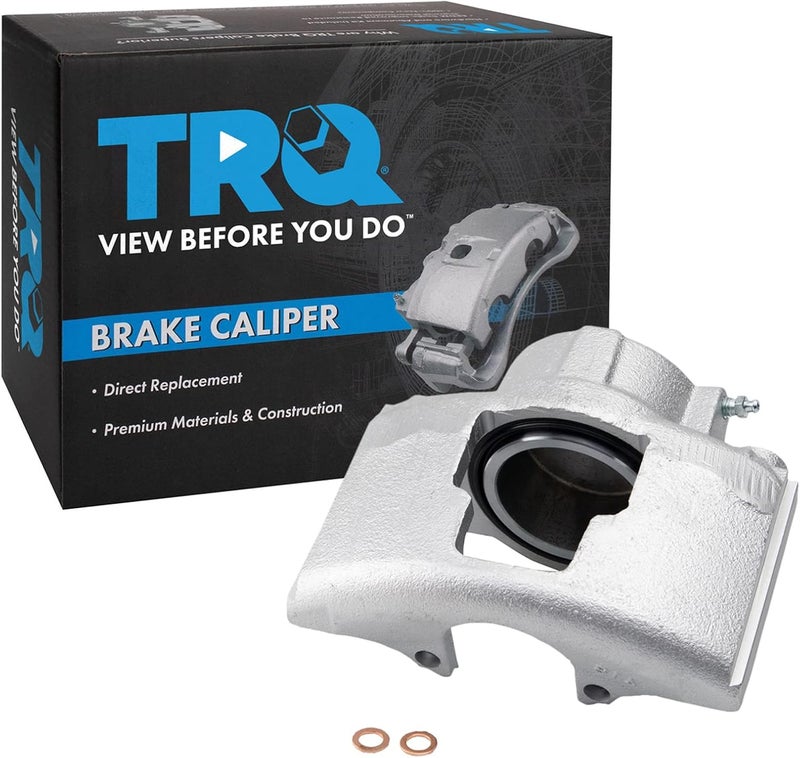 TRQ Front Left Brake Caliper Drivers Side Compatible with 1990-2000 Chevrolet C3500 2001-2002 Express 2500 1996-2002 Express 3500 K3500 1994-1999 Dodge Ram 2500 Ram 3500 GMC Savana 2500 Savana 3500 - Image 1