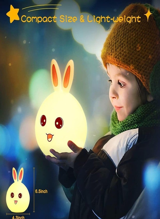 GITGRNTH Rechargeable Silicone Rabbit Night Light for Kids | Color-Changing LED Changing Lamp |Adorable Room Decor & Gift for Toddlers, Teens, & Valentine's Day Present (Bunny Lamp, Regular), Assorted - Image 3