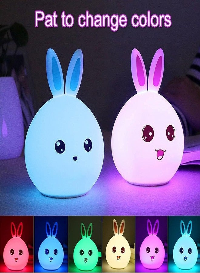 GITGRNTH Rechargeable Silicone Rabbit Night Light for Kids | Color-Changing LED Changing Lamp |Adorable Room Decor & Gift for Toddlers, Teens, & Valentine's Day Present (Bunny Lamp, Regular), Assorted - Image 2