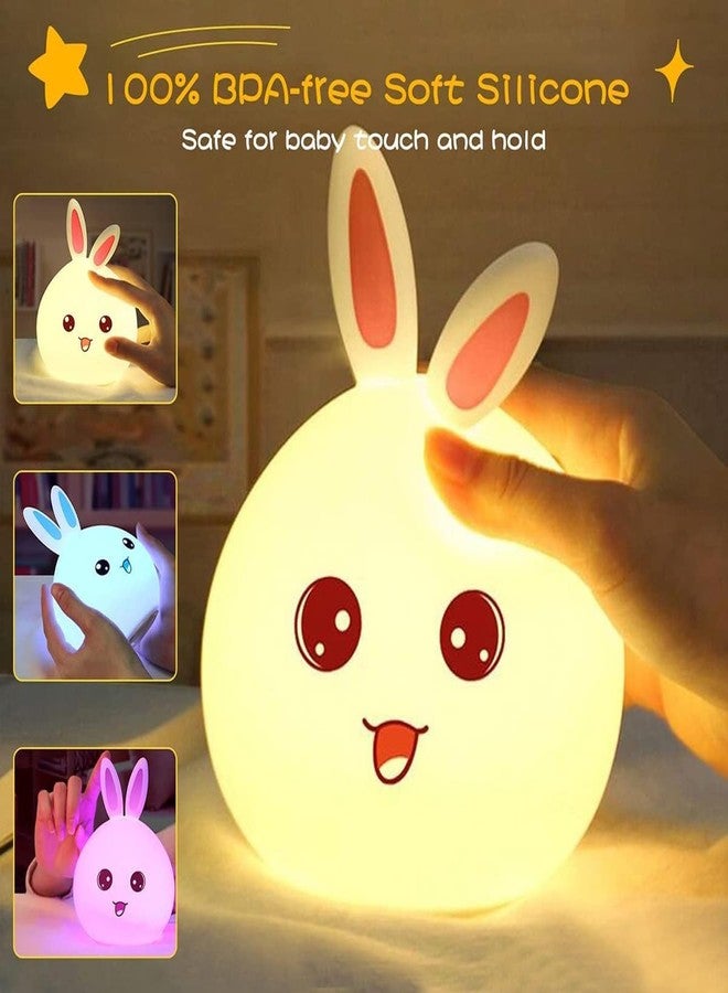 GITGRNTH Rechargeable Silicone Rabbit Night Light for Kids | Color-Changing LED Changing Lamp |Adorable Room Decor & Gift for Toddlers, Teens, & Valentine's Day Present (Bunny Lamp, Regular), Assorted - Image 4