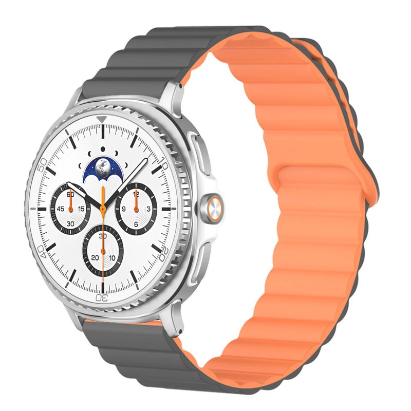AD Gray Silicone Sport Smartwatch Band Compatible with Samsung Galaxy Watch 8 Classic with Adjustable Fit Soft Strap and Quick Daily Replacement - Image 1