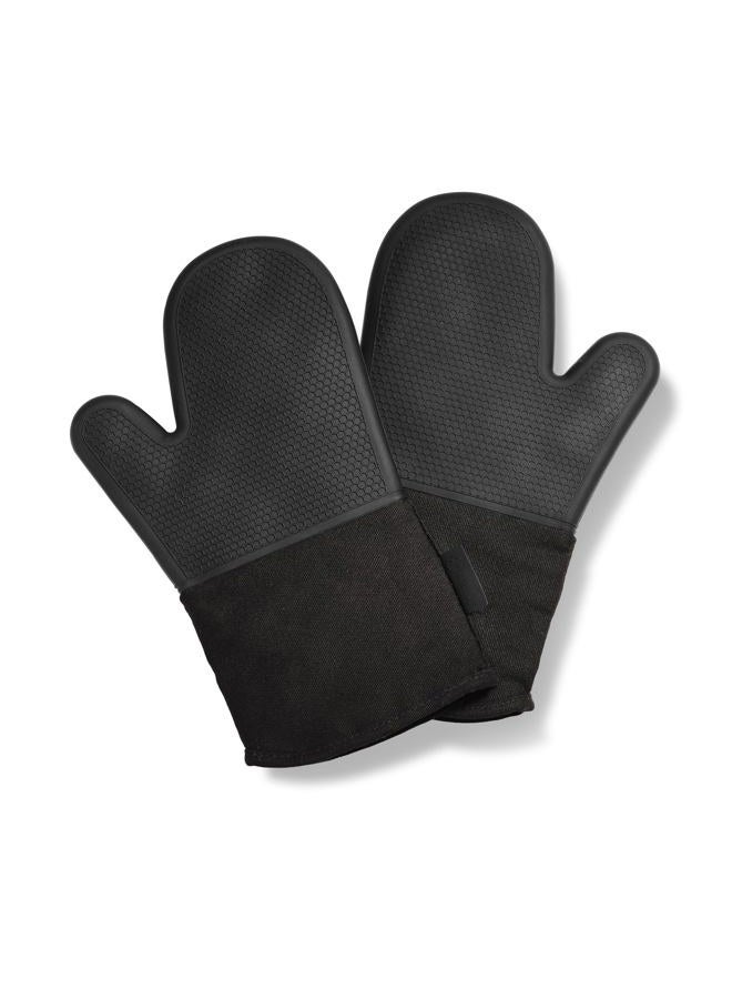 HexClad Silicone Oven Mitt Set, 2-Pack, Heat Resistant to 500ºF, Black - Image 2