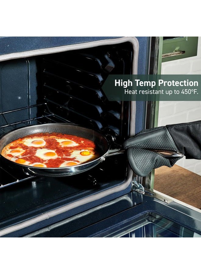 HexClad Silicone Oven Mitt Set, 2-Pack, Heat Resistant to 500ºF, Black - Image 3