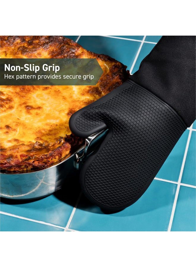 HexClad Silicone Oven Mitt Set, 2-Pack, Heat Resistant to 500ºF, Black - Image 4
