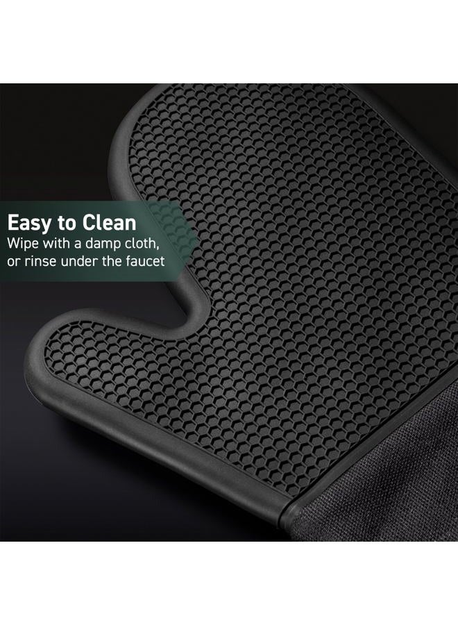 HexClad Silicone Oven Mitt Set, 2-Pack, Heat Resistant to 500ºF, Black - Image 5