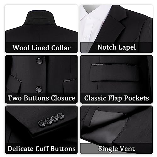 Kelyaa Women's 2 Piece Suit Lady 2 Button Notched Lapel Business Work Office Slim Fit Blazer Jacket Pants Set Black - Image 3
