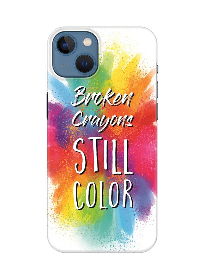 Case for Apple iPhone 14 Slim Snap Classic Series Mobile Cover Hard PC Shield Matte Finish Print - Broken Colors