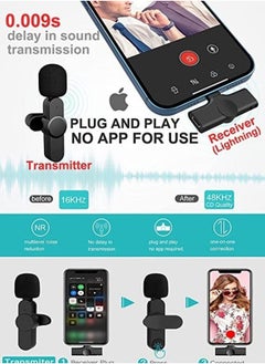 Generic Wireless Lavalier Microphone Compatible for iPhone Mic for Recording TikTok YouTube Live Stream  - Image 3