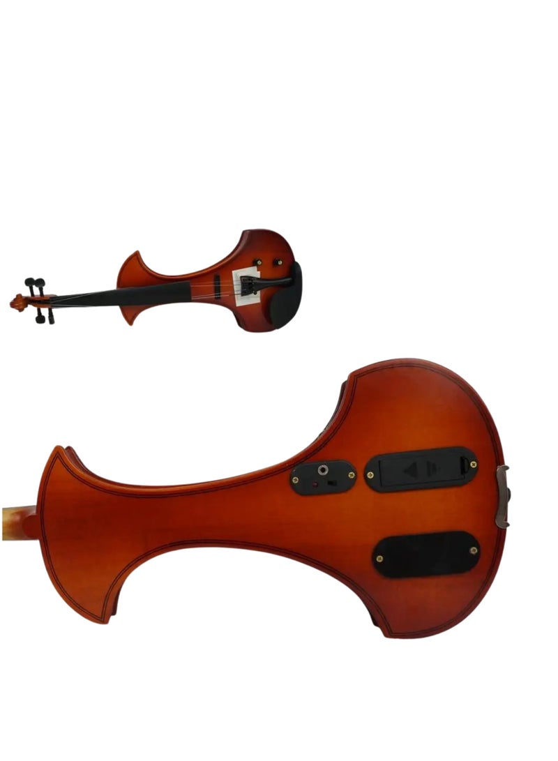 Megarya MegArya 4/4 Full Size Electric Silent Violin Set – Ideal for Beginner Adults and Teens – Crafted from Solid Maple Wood with Ebony Fittings, this Metallic Mahogany Violin Offers Quiet Practice with a Sleek Electronic Design.  - Image 2