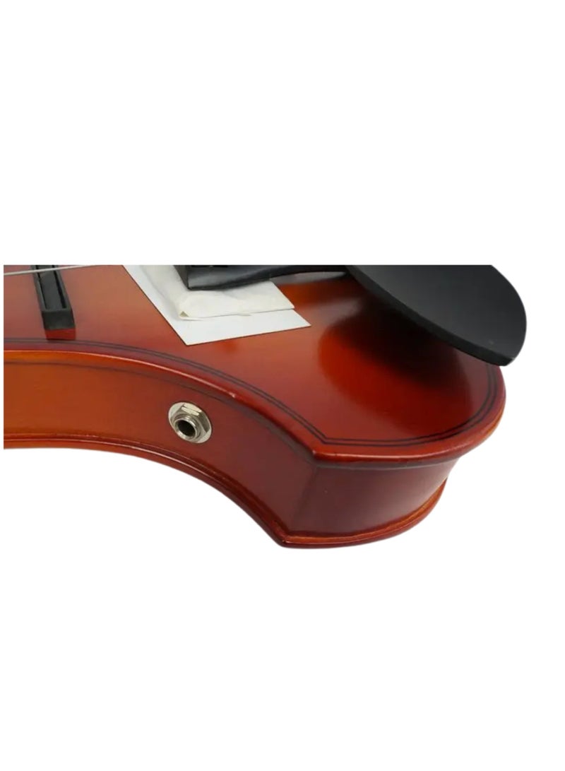 Megarya MegArya 4/4 Full Size Electric Silent Violin Set – Ideal for Beginner Adults and Teens – Crafted from Solid Maple Wood with Ebony Fittings, this Metallic Mahogany Violin Offers Quiet Practice with a Sleek Electronic Design.  - Image 5
