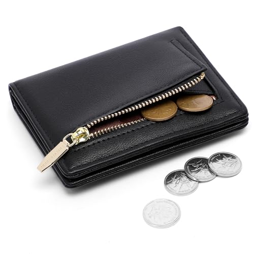 Altally Small Women Wallet RFID Blocking Bifold Pocket Wallet Slim Compact Ladies Purse Mini Wallets For Women (Black) - Image 2